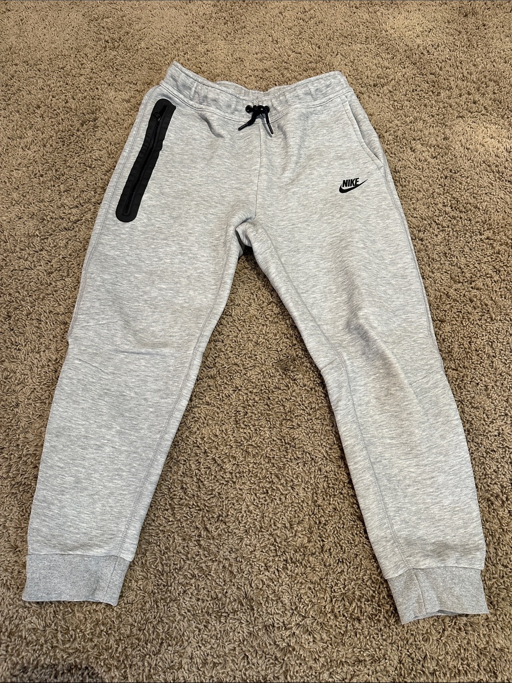 Nike Tech Boys Light Gray Jogger Sweatpants